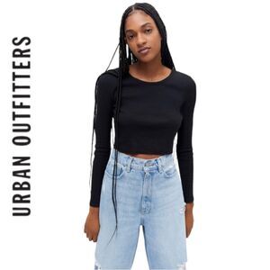 BDG Black Long Sleeve Crop Top